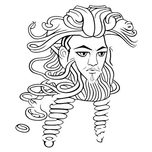 Male Medusa Wearing Hanbok