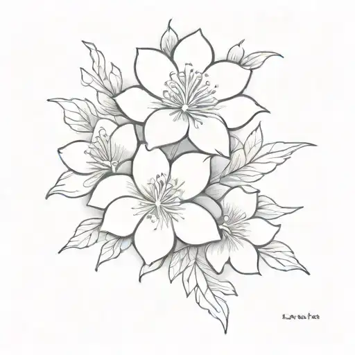 Floral Link Work In White Ink