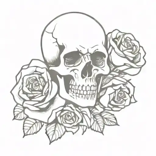 Skull And Roses Wrapped