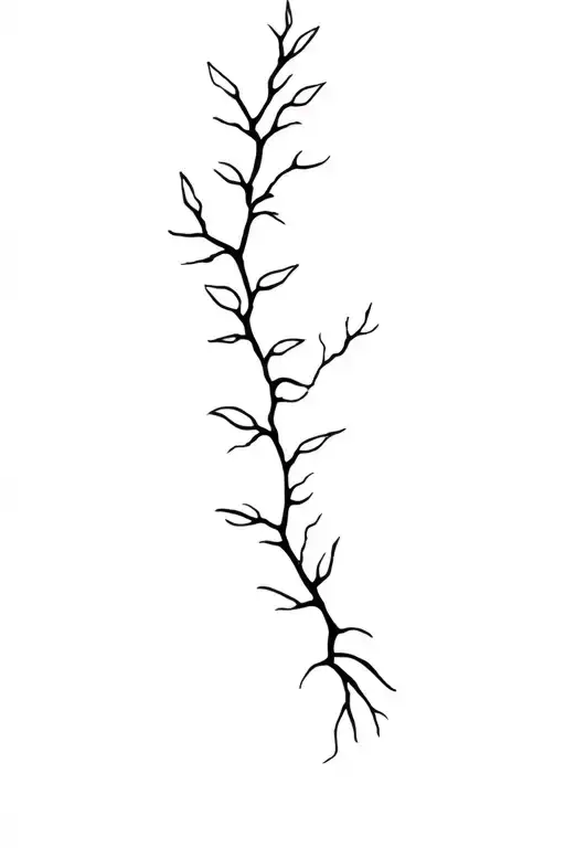 Minimalistic Thin Line Willow Tree Branch In My Forearm