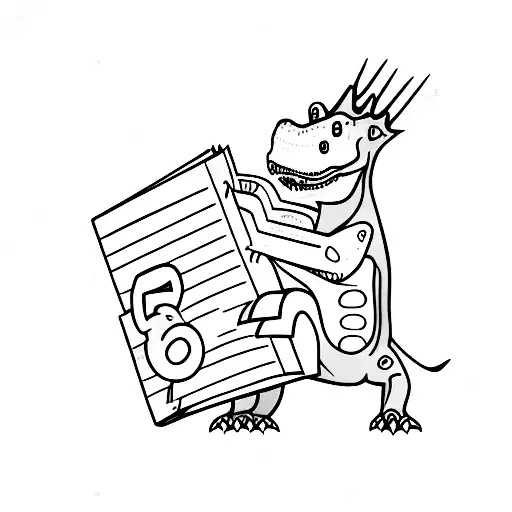 Dinosaur Reading A Book