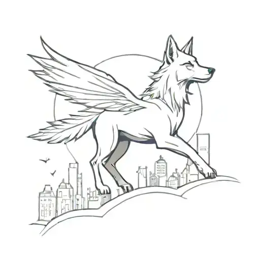 And A Winged Wolf Will Fly Across The Sky Over The City