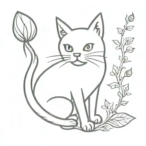 Cat On Witches Stick