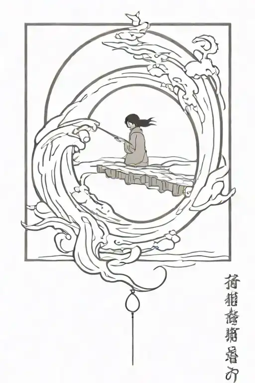 Spirited Away Water Tattoo Design