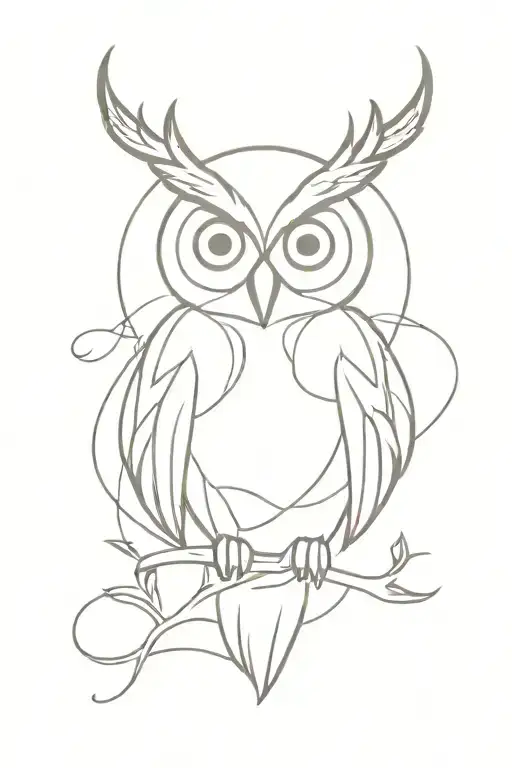 Owl With Antlers Made