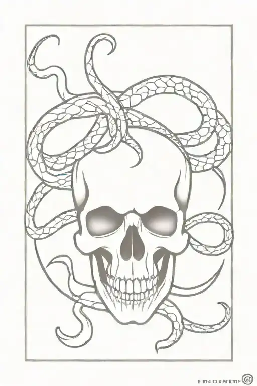 Skull With Snakes Wrapped