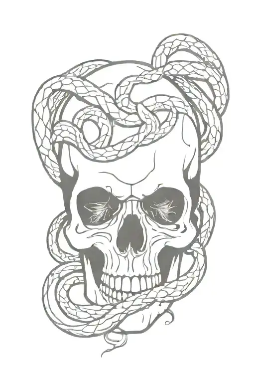 Skull With Snakes Wrapped