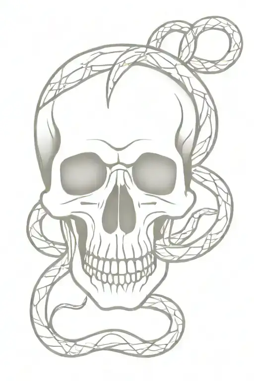 Skull With Snakes Wrapped