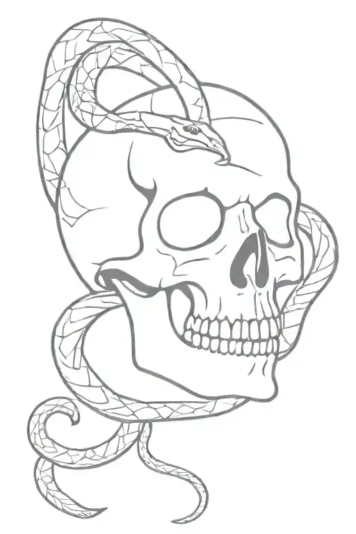 Skull With Snakes Wrapped