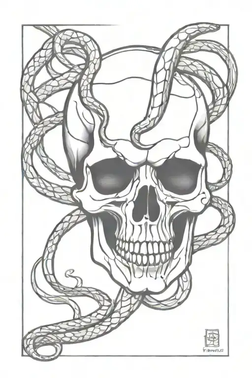 Skull With Snakes Wrapped