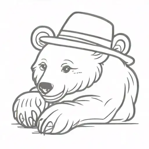 Bear On A Cute Hat