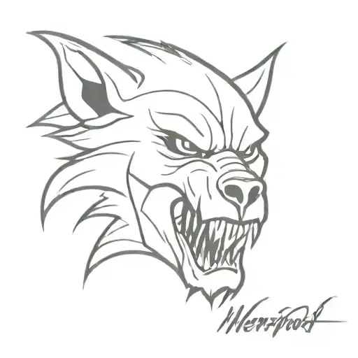Werewolf Skull Symbolic