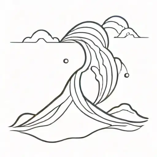 Mountains Ocean Wave Forming The Shape