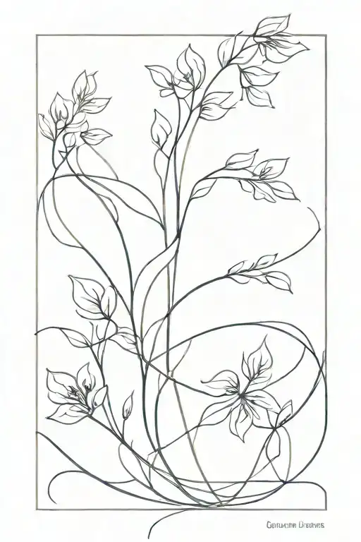 Straight Line With Regular Marks And Curved Embelisments