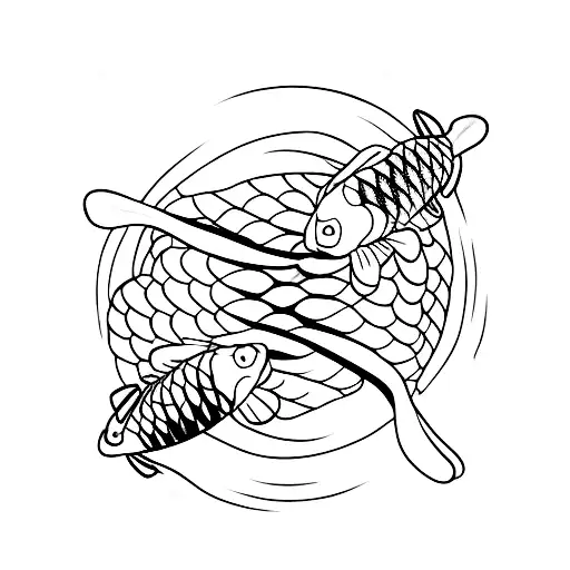 2 Koi Fish Chasing Each Other In A Circle