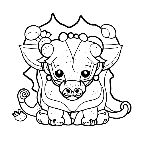 Baby Triceratops Holding Lion Stuffed Animal