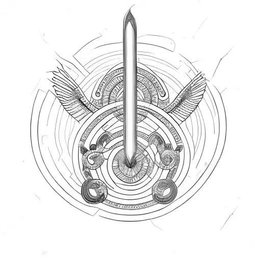 Diabetic Blue Circle With Caduceus Staff Through The Middle