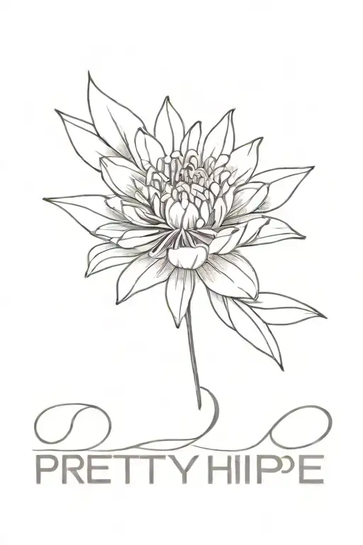 A Minimalist Design Of A Purple Aster Flower With The Word Prettyhippie Integrated Into The Petals