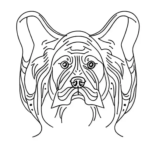 Dog Ear Thin Outline