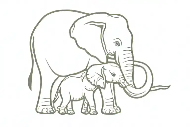 Elephant With Baby Elephant