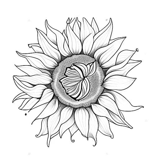 Sunflower With Petals Falling Into Music Notes