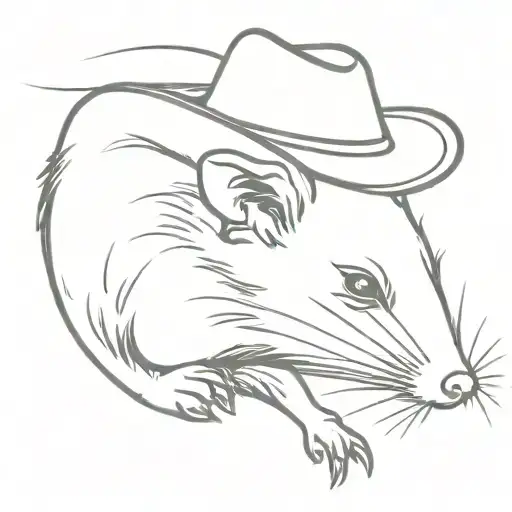Opossum With Cowboy Hat