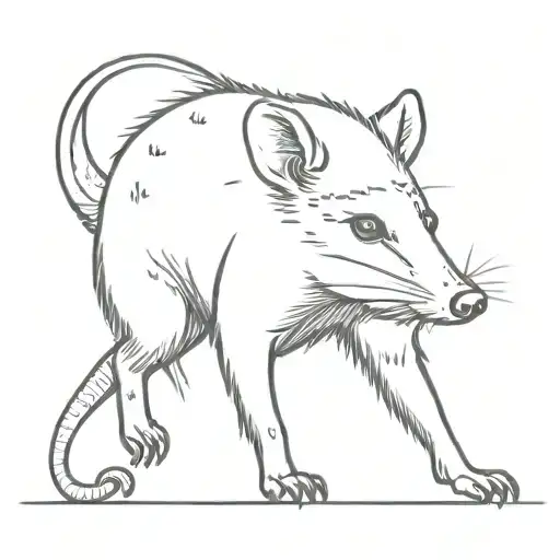 Full Body Opossum With A Cowboy Hat