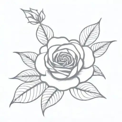 Rose Intertwined Hearts One Heart Shape