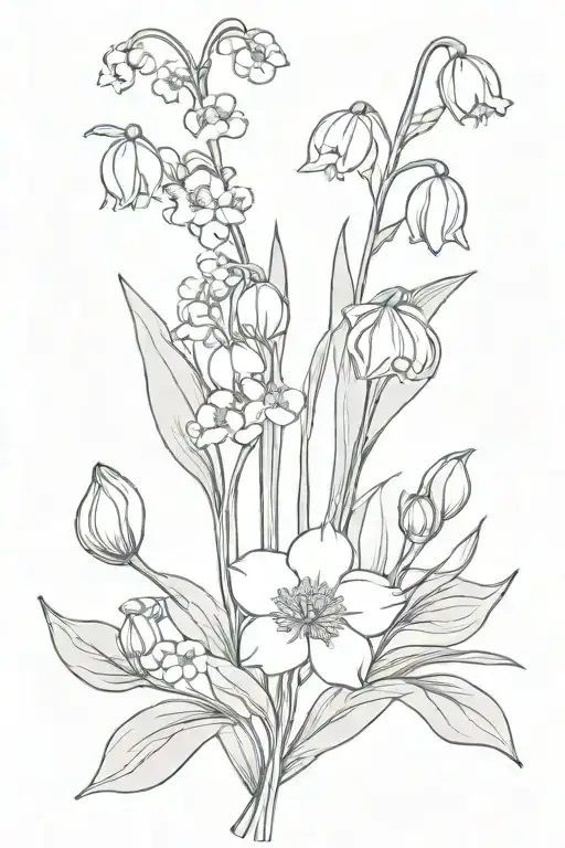 Lily Of The Valley Poppy Snowdrop Bouquet