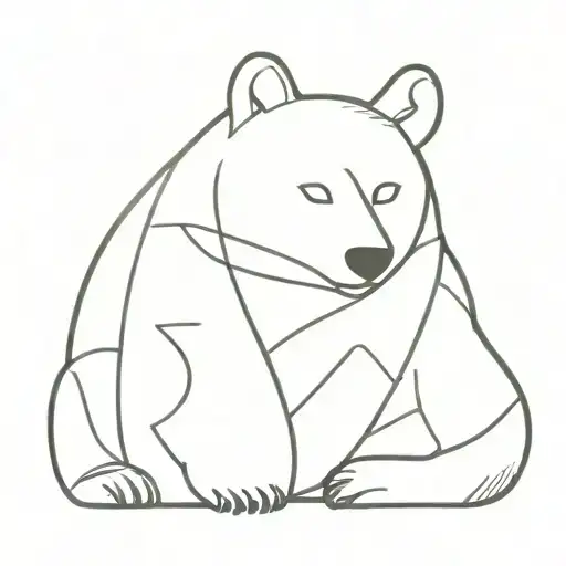 Bear Mixed With A Cat Sitting