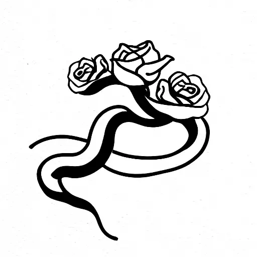 Snake In Roses