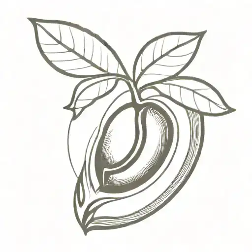 A Minimalist Tattoo Of A Coffee Bean Morphing Into A Mystical Symbol