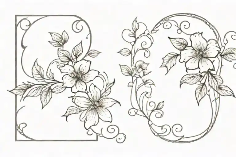 Decorative Vine And Flower On Frame