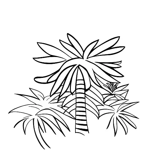 Palm Tree Minimalistic Stylized Small
