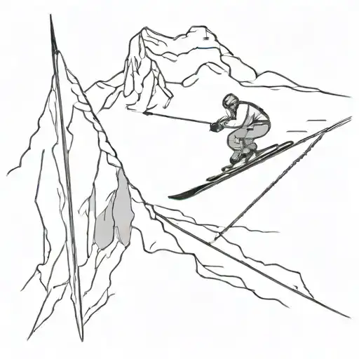 The Mountain A Professional Skier Is Riding Down