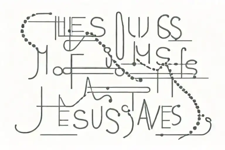 The Words Jesus Saves Written In Morse Code Flowing