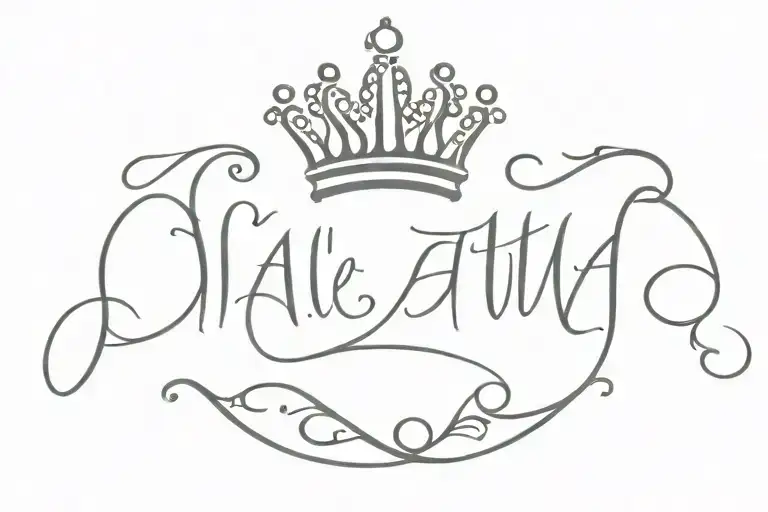 Laila Lettering With Crown At The End Just Letters No Design Behind