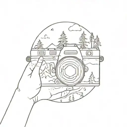 Camera And Forest Scene