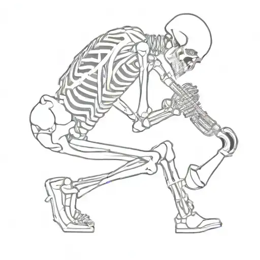 Skeleton Hunched Over Playing The Saxophone