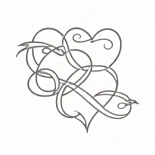 Four Hearts Infinity Symbol