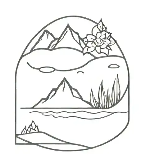 Island Fun Surrender Flower Hplant Mountain Cristal Tattoo