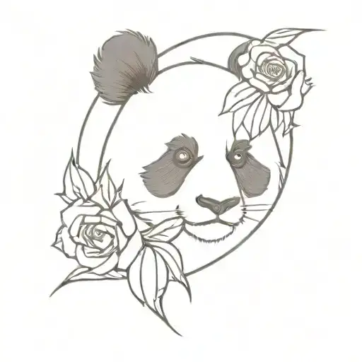 Panda In Guns And Roses Wrapped