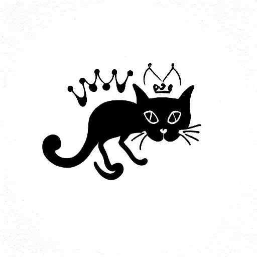 Black Cat And A Crown