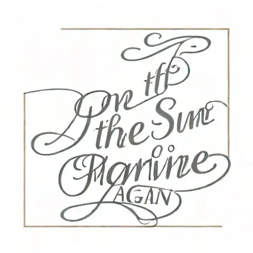 The Sun Will Rise Again Cursive Writing