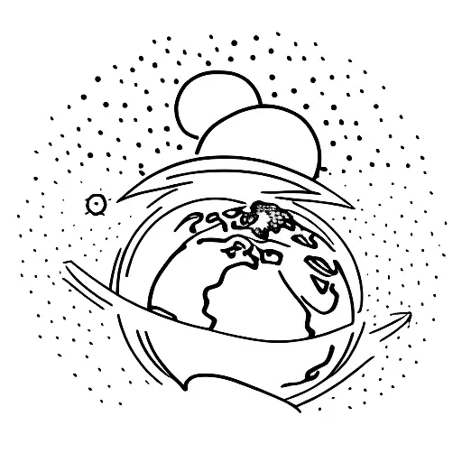 Earth Drawn With A Guy Who Is Sit On It