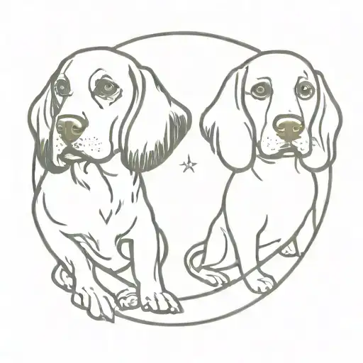 Beagle Cockapoo Ying Yang Symbol Made
