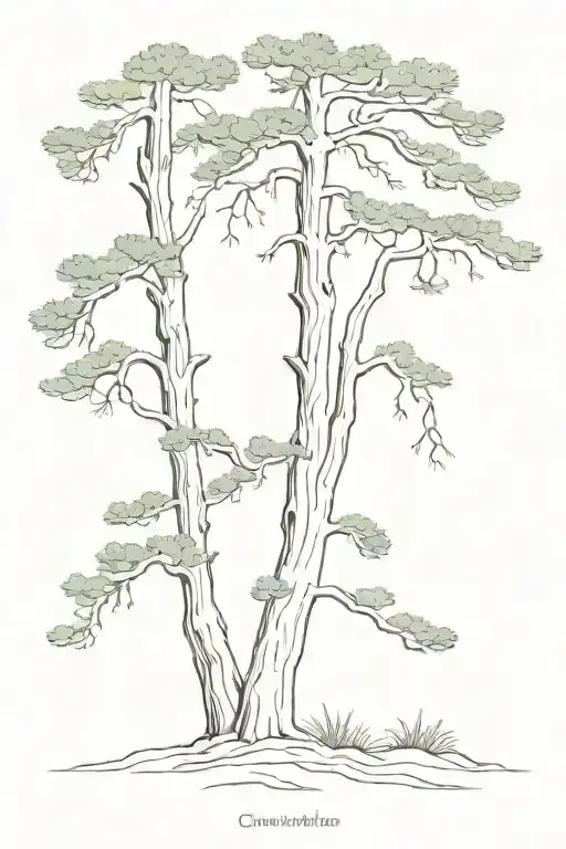 Tall Pine From The Basque Country With A Wide Trunk