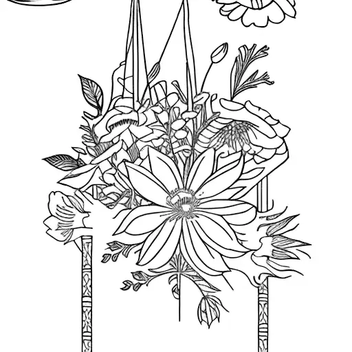 Flowers And Tarot Card