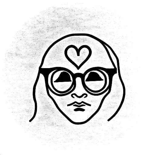 Tattoo Of Doce With John Lennon's Glasses And Peace Symbol