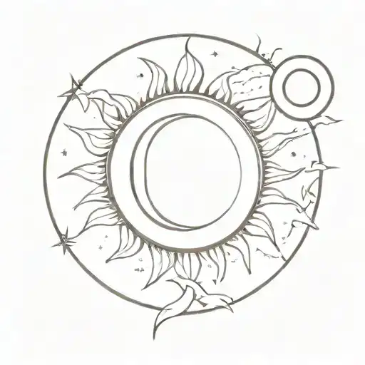 Sun And Moon Merging Together